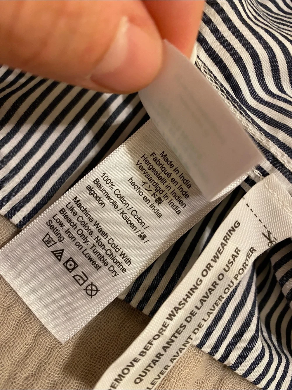 J. Crew Slim Stripe Button-Down Shirt in Navy and White. Style AW248 Size 0